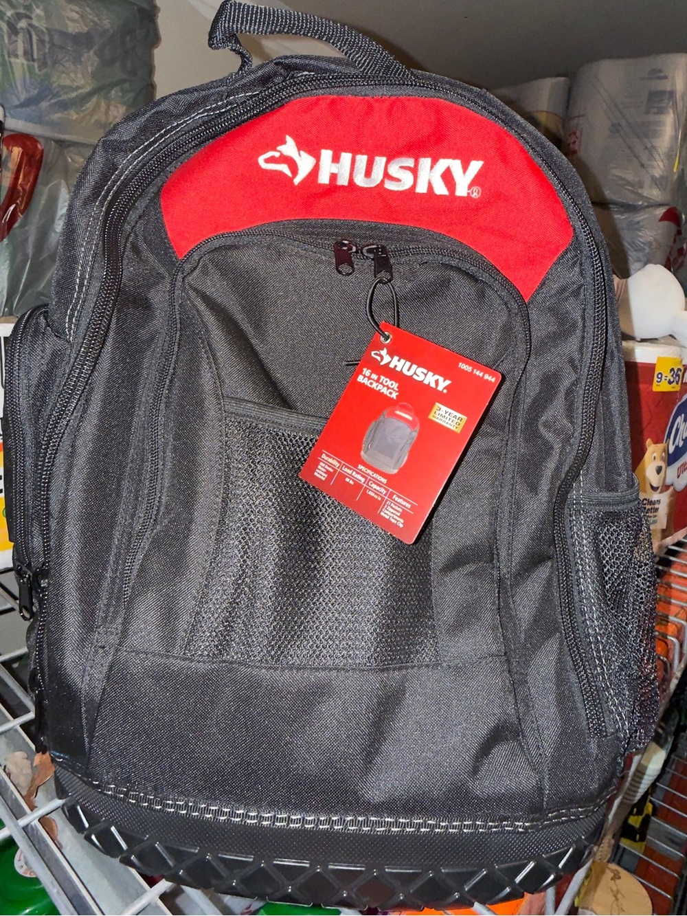 Husky Black and Red Men's Work Backpack
